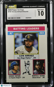 2025 Topps Heritage Arraez/Ohtani/Ozuna #191 CGC 10