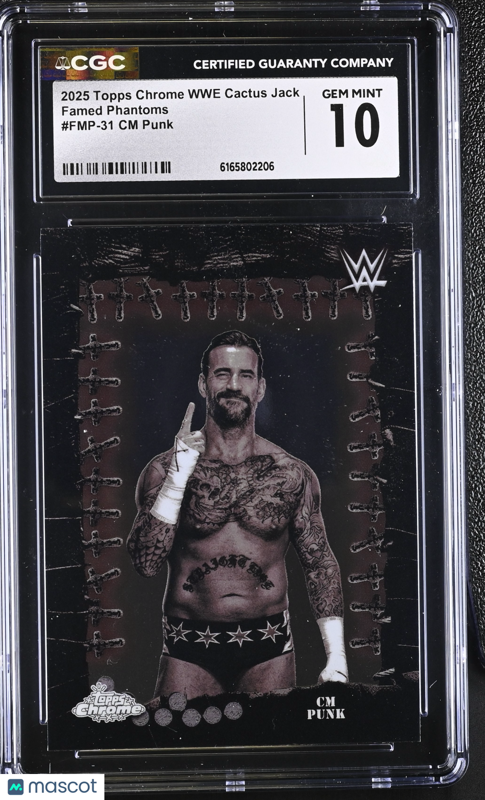 2025 Topps Chrome WWE Cactus Jack CM Punk Famed Phantoms #FMP-31 CGC 10