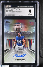 2026 Topps Flagship Cam Skattebo Victory Ink #VI-CSK CGC 9 New York Giants