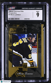 1996-97 Donruss Elite Mario Lemieux /500 Perspective #4 CGC 9 Penguins