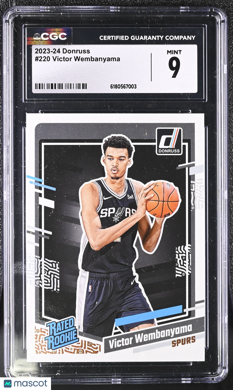 2023-24 Donruss Victor Wembanyama Rookie #220 CGC 9 San Antonio Spurs