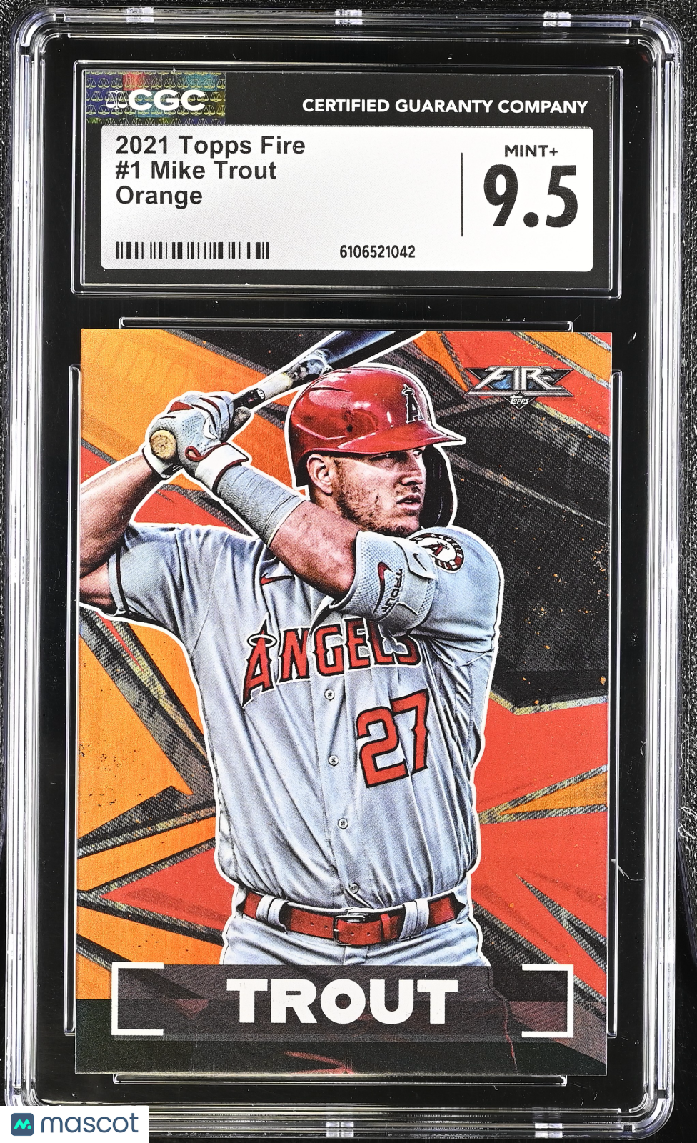2021 Topps Fire Mike Trout Orange #1 CGC 9.5 Los Angeles Angels