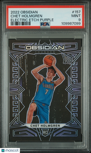 2022 Panini Obsidian Chet Holmgren Electric Purple /99 Rookie #157 PSA 9 Thunder