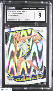 2025 Panini Prizm WNBA Paige Bueckers White Seismic Rookie #147 CGC 9 Wings