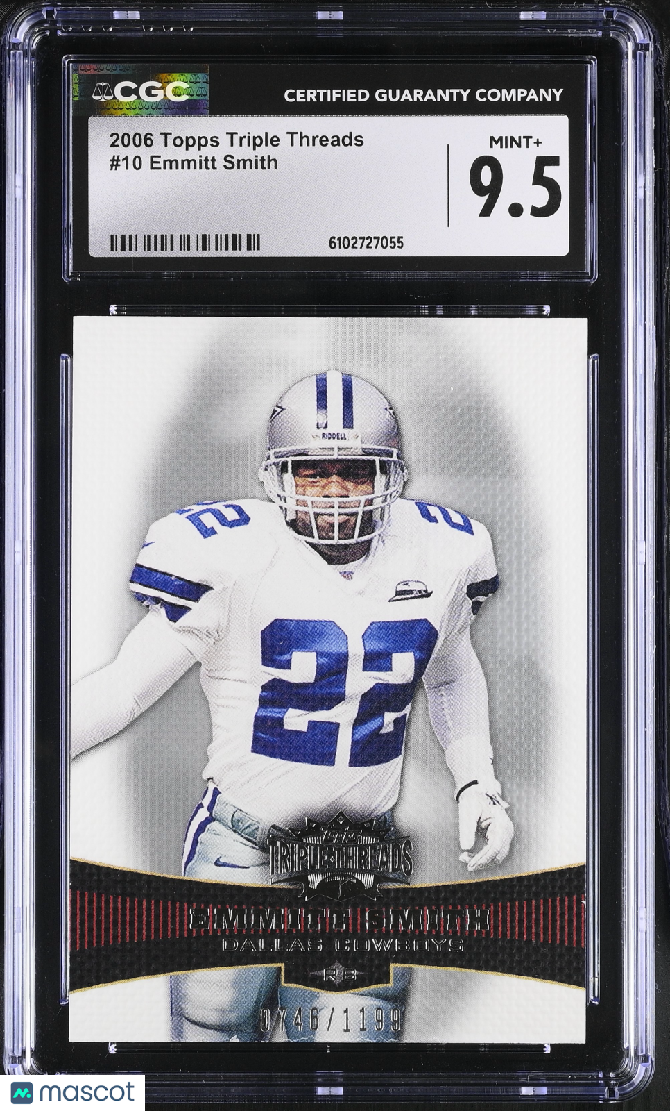 2006 Topps Triple Threads Emmitt Smith 0748/1199 #10 CGC 9.5 Dallas Cowboys