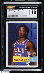 2025-26 Topps Living Set VJ Edgecombe Rookie #17 CGC 10 Philadelphia 76ers