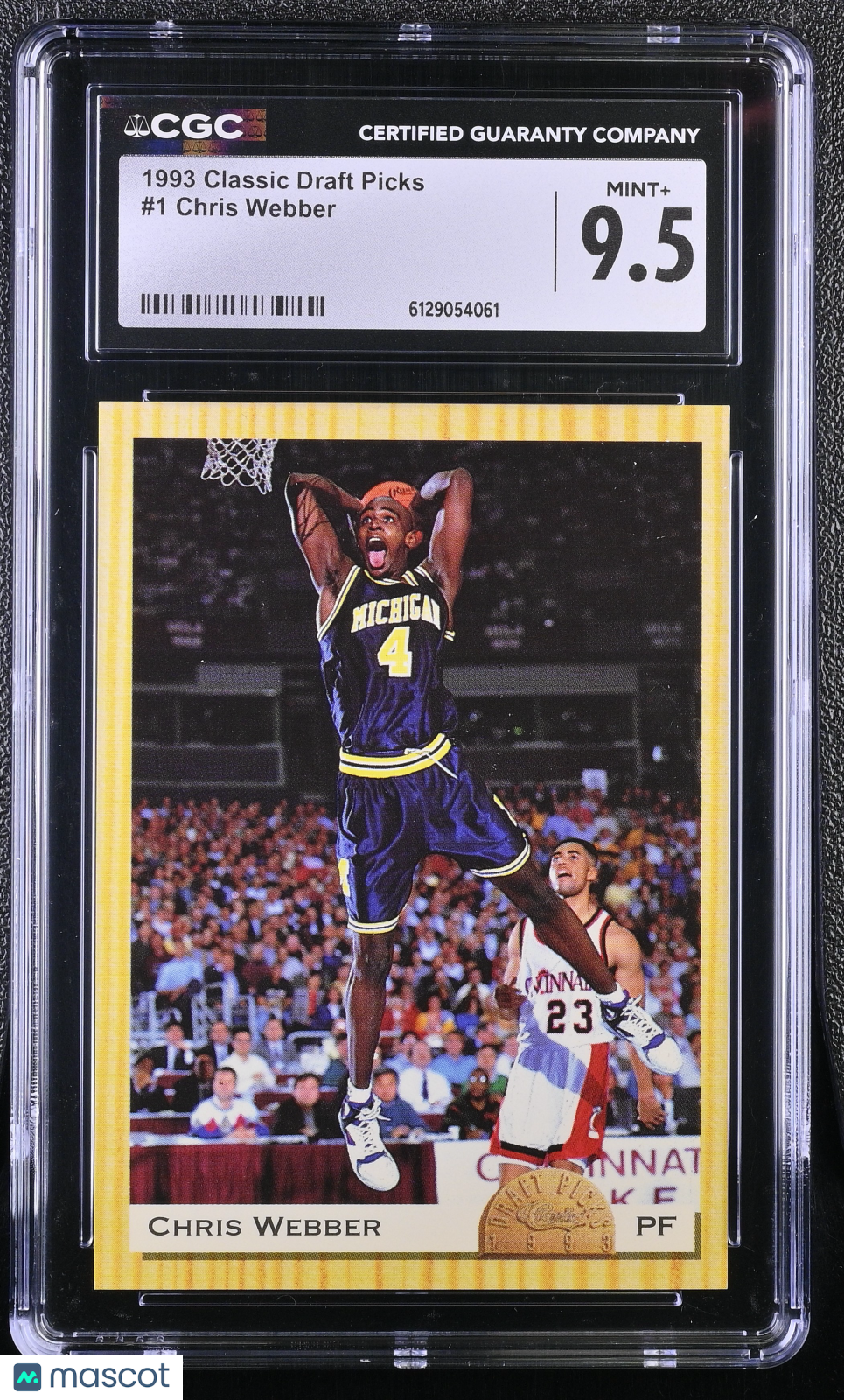 1993 Classic Draft Picks Chris Webber Rookie #1 CGC 9.5 Michigan Wolverines