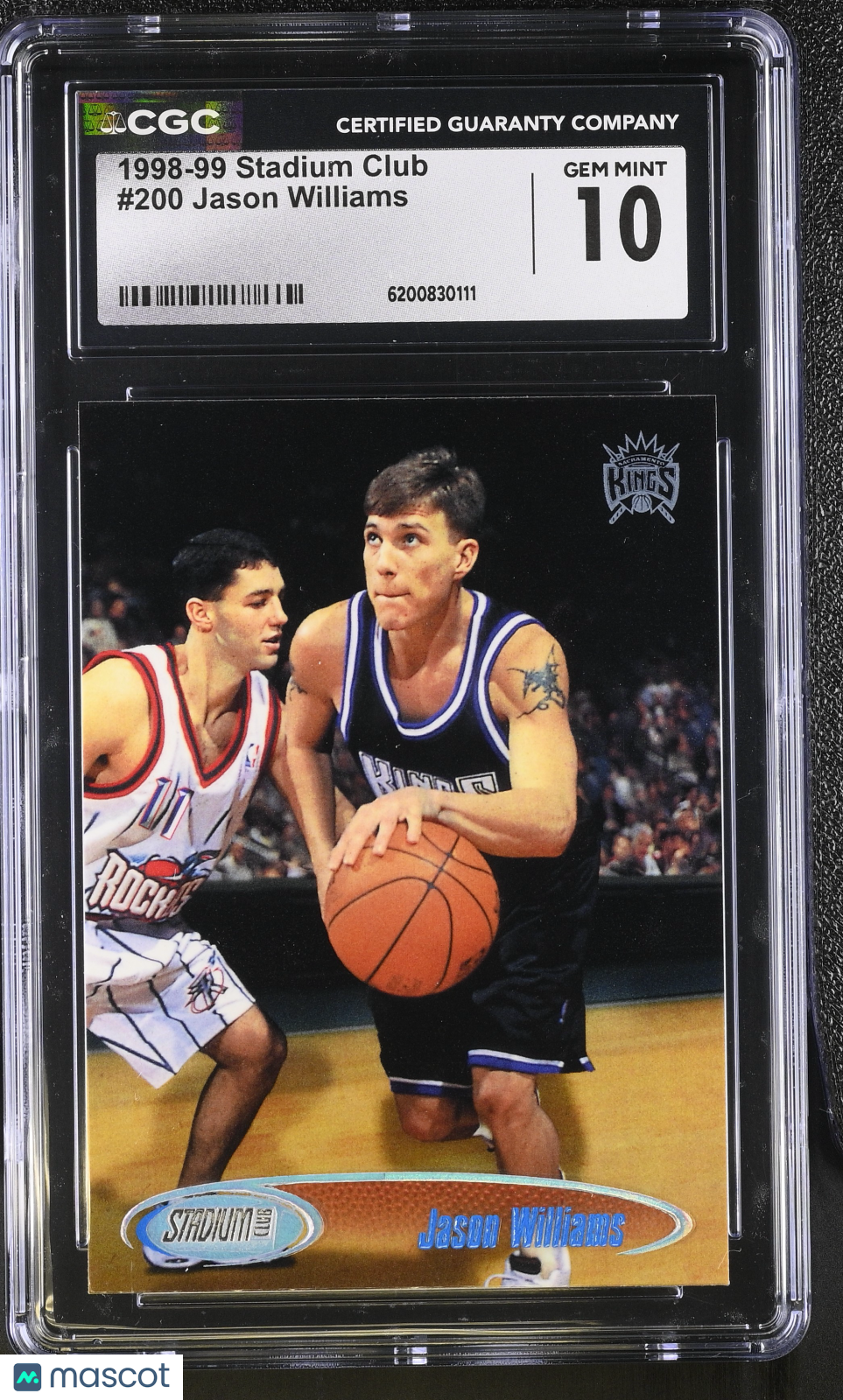 1998-99 Stadium Club Jason Williams Rookie #200 CGC 10 Sacramento Kings