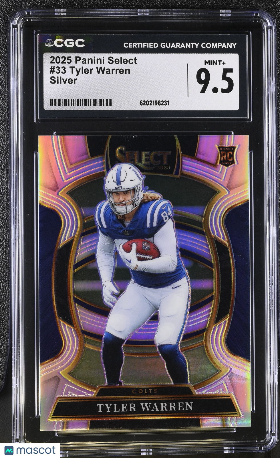 2025 Panini Select Tyler Warren Silver Rookie #33 CGC 9.5 Indianapolis Colts