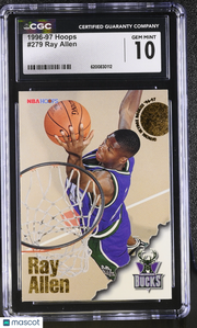 1996-97 Hoops Ray Allen Rookie #279 CGC 10 Milwaukee Bucks