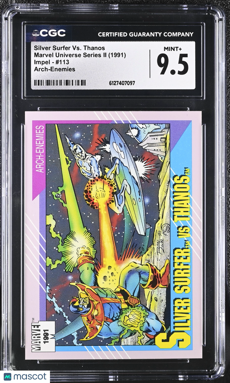 1991 Impel Marvel Universe Silver Surfer Vs. Thanos #113 Arch-Enemies CGC 9.5