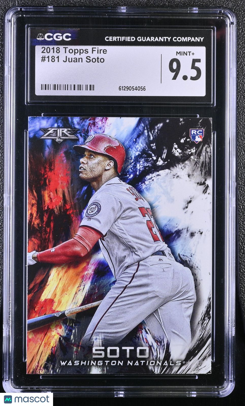 2018 Topps Fire Juan Soto Rookie #181 CGC 9.5 Washington Nationals