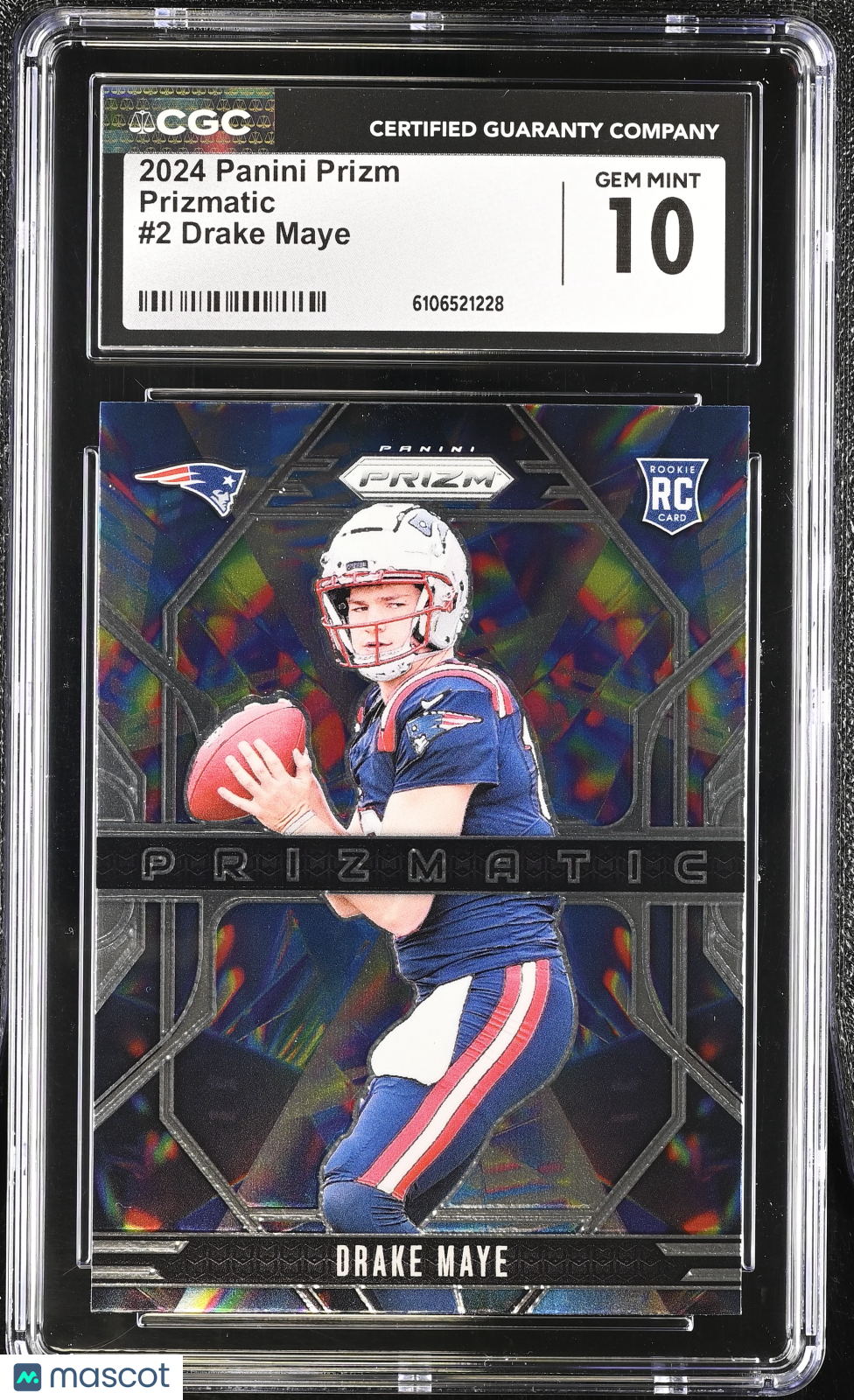 2024 Panini Prizm Drake Maye Rookie Prizmatic #2 CGC 10 New England Patriots
