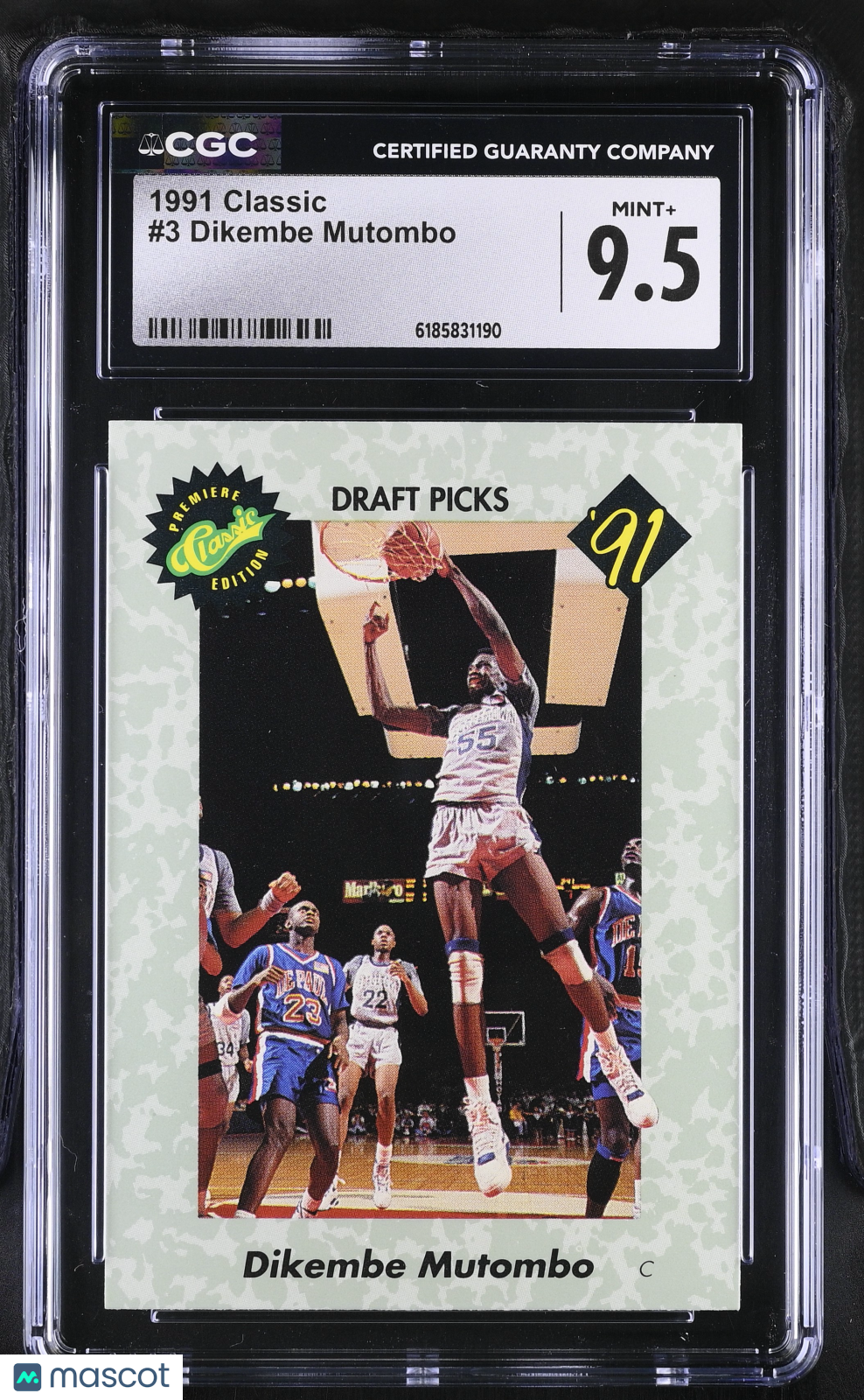 1991 Classic Dikembe Mutombo Rookie #3 CGC 9.5 Denver Nuggets