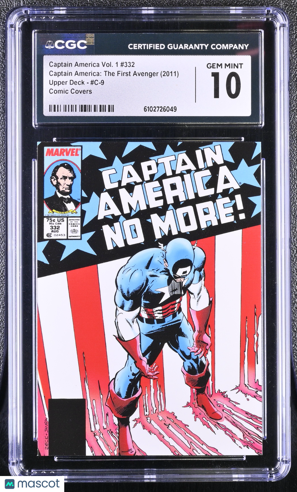 2011 Upper Deck Captain America: The First Avenger #C-9 Comic Covers CGC 10