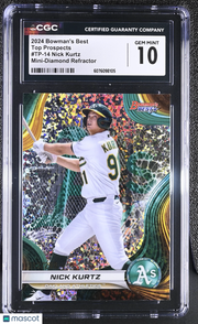 2024 Best Nick Kurtz Mini-Diamond Refractor /299 Rookie Prospects #TP-14 CGC 10