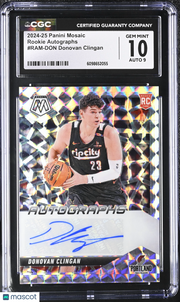 2024-25 Panini Mosaic Donovan Clingan Rookie Auto #RAM-DON CGC 10 Trail Blazers