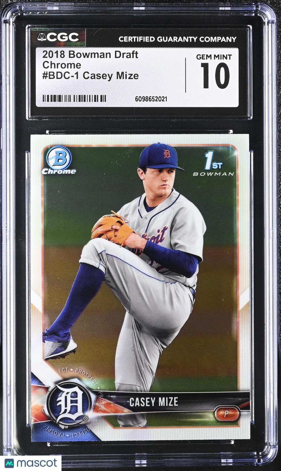 2018 Bowman Draft Casey Mize #BDC-1 Chrome CGC 10