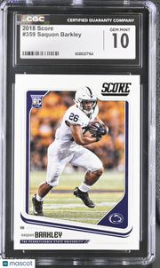 2018 Score Saquon Barkley Rookie #359 CGC 10 Penn State Nittany Lions