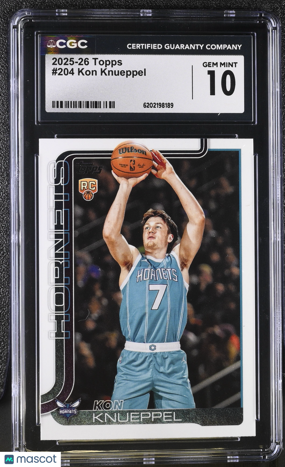2025-26 Topps Kon Knueppel Rookie #204 CGC 10 Charlotte Hornets