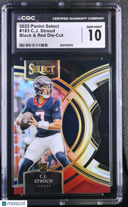 2023 Panini Select C.J. Stroud Black & Red Die-Cut Rookie #183 CGC 10 Texans