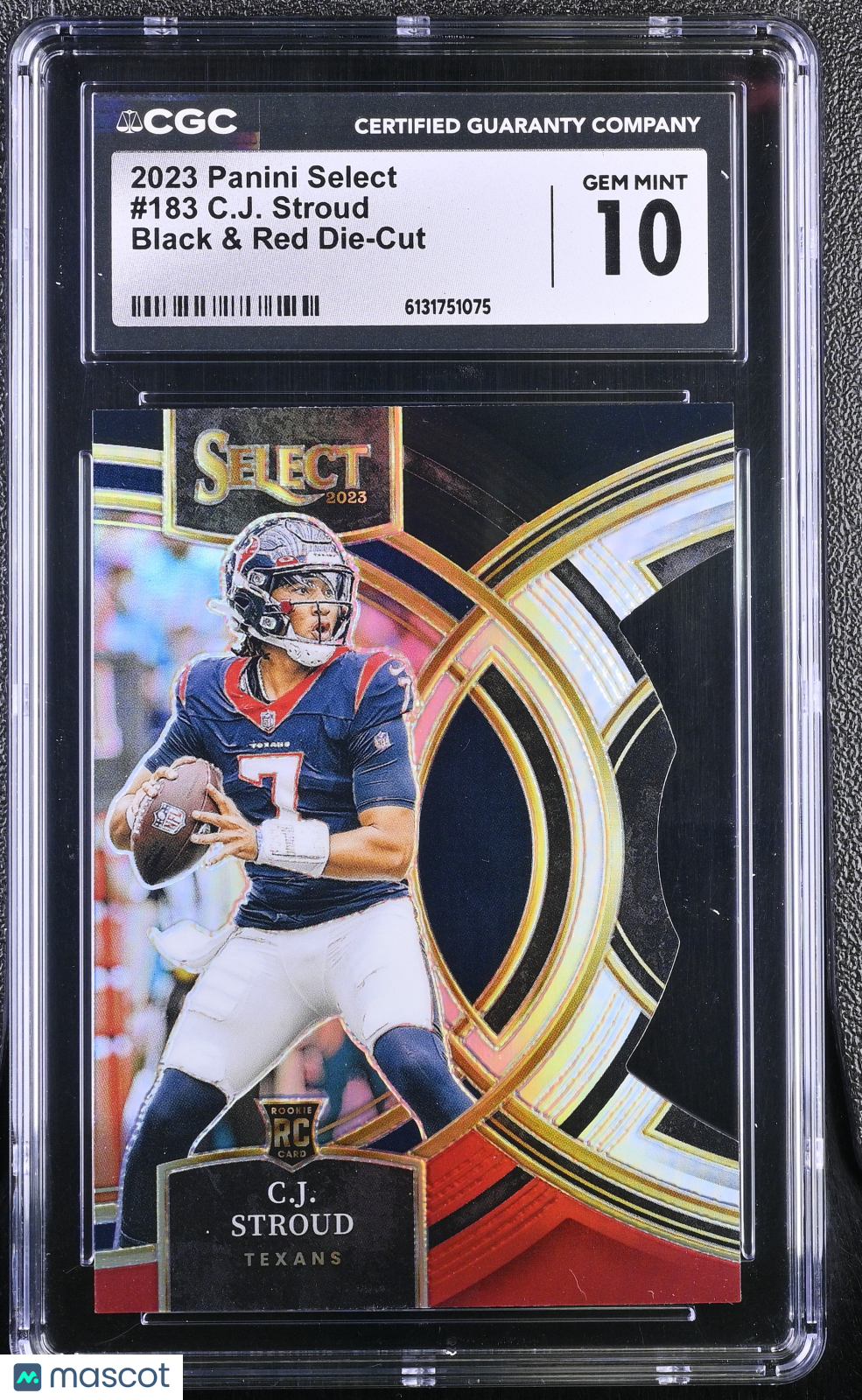 2023 Panini Select C.J. Stroud Black & Red Die-Cut Rookie #183 CGC 10 Texans