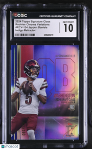 2024 Topps Signature Class Jayden Daniels Indigo /175 Rookies #RCV-134 CGC 10