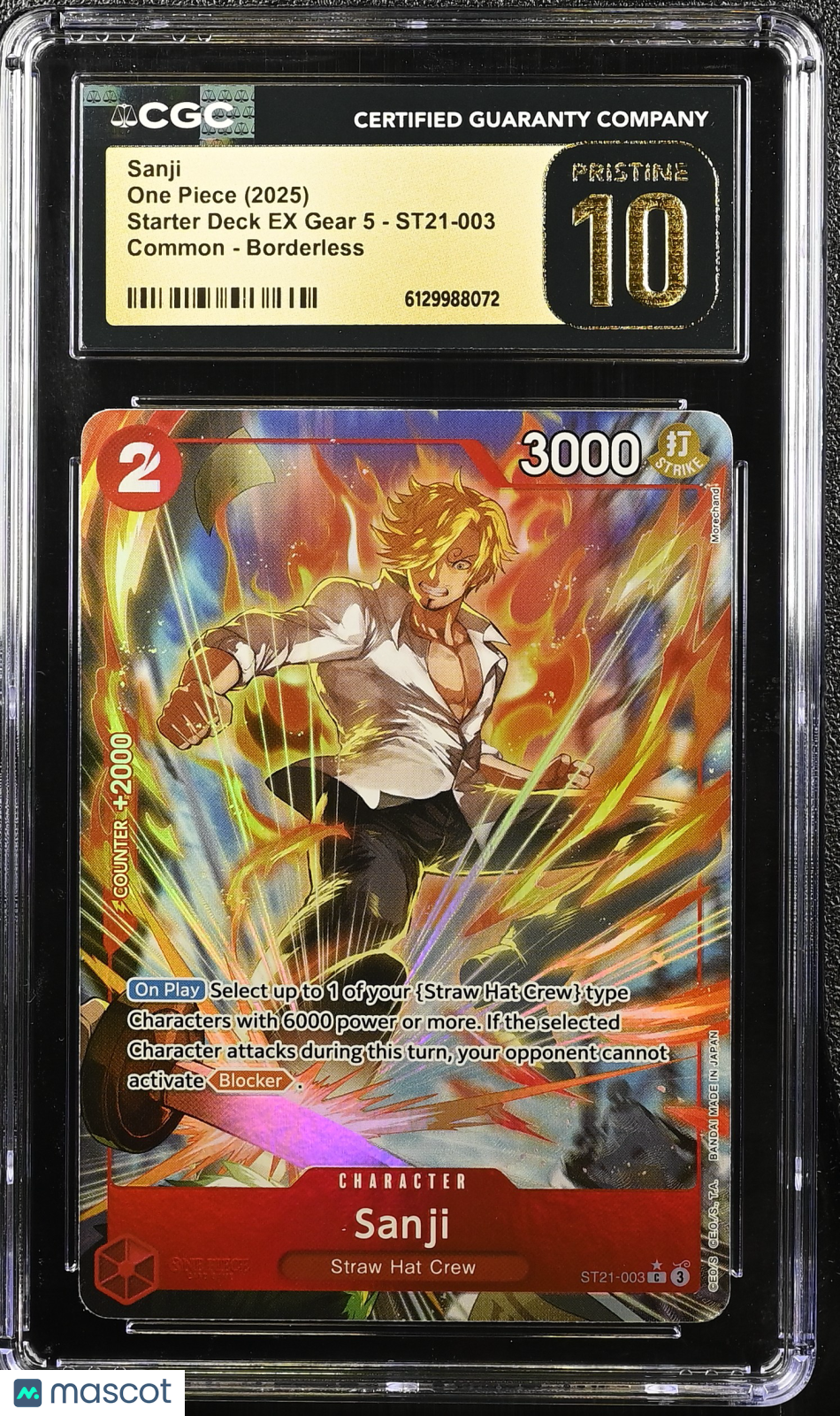 2025 One Piece Starter Deck EX: Gear 5 Sanji Borderless CGC 10 #ST21-003