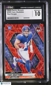 2025 Panini Mosaic Cam Skattebo Red Scope Rookie #305 CGC 10 New York Giants