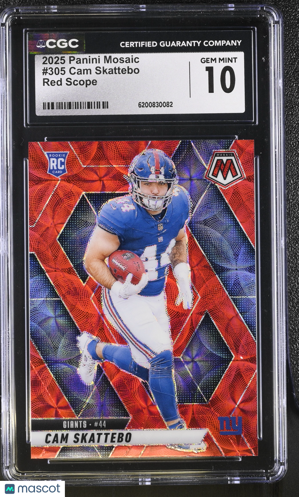 2025 Panini Mosaic Cam Skattebo Red Scope Rookie #305 CGC 10 New York Giants