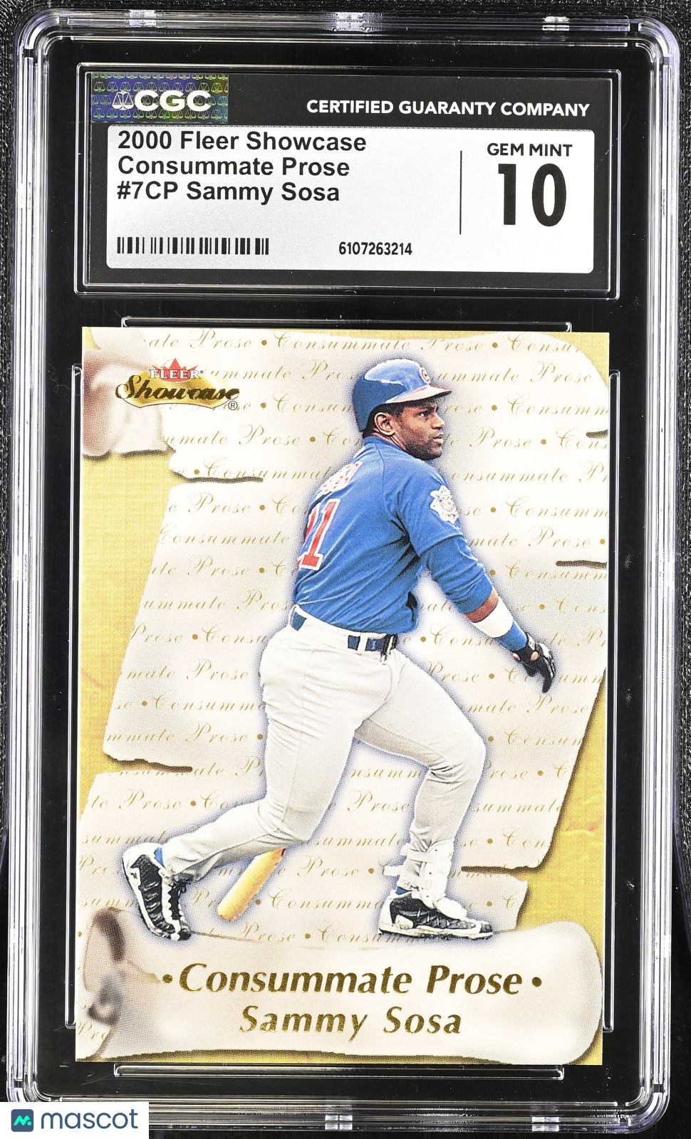 2000 Fleer Showcase Sammy Sosa Consummate Prose #7CP CGC 10 Chicago Cubs