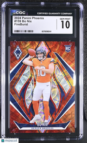 2024 Panini Phoenix Bo Nix FireBurst /350 Rookie #159 CGC 10 Denver Broncos