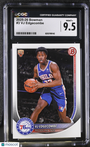 2025-26 Bowman VJ Edgecombe Rookie #3 CGC 9.5 Philadelphia 76ers
