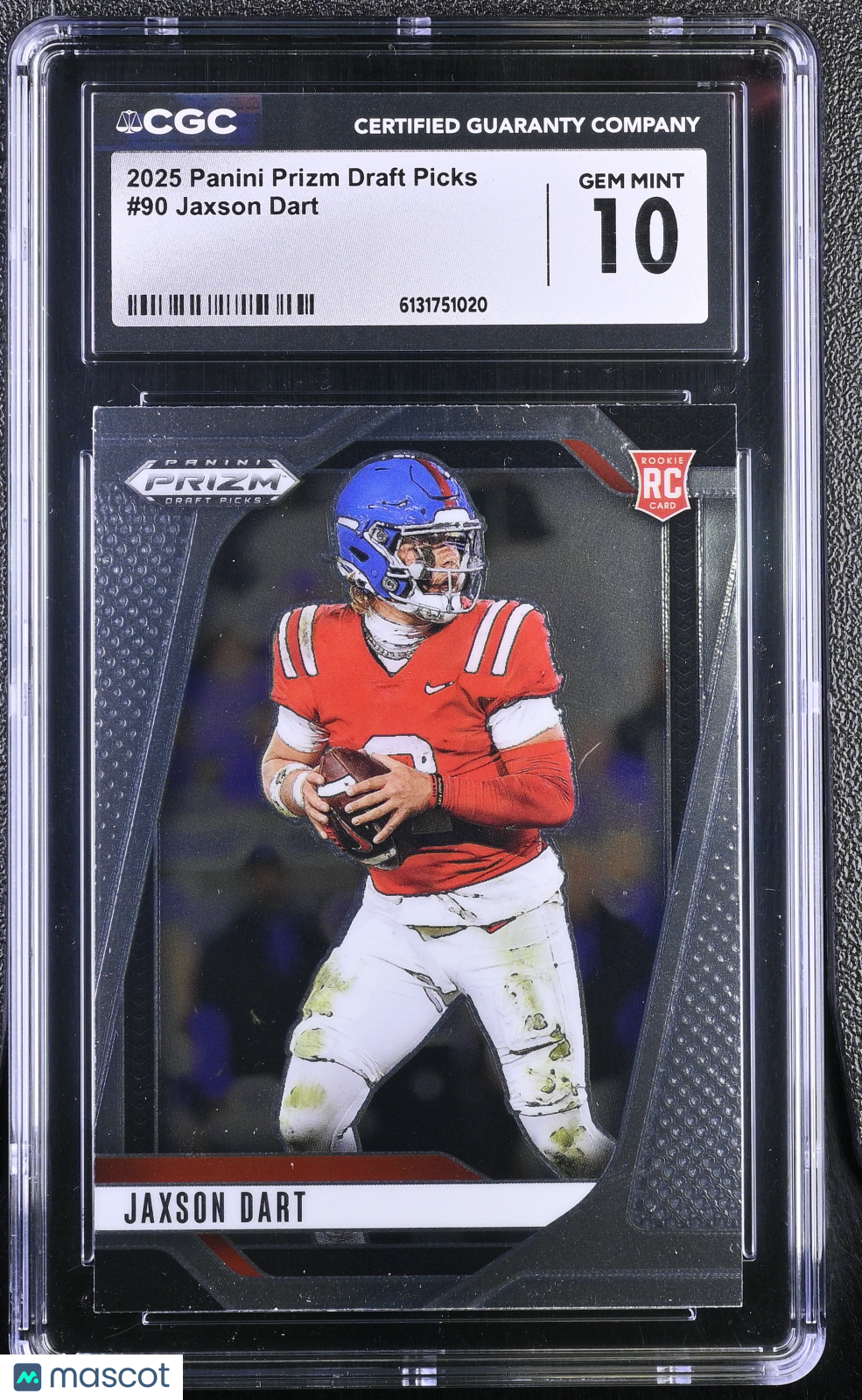 2025 Panini Prizm Draft Picks Jaxson Dart Rookie #90 CGC 10 Ole Miss Rebels
