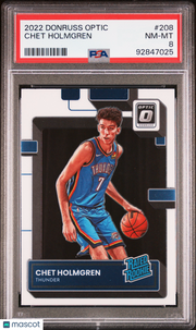 2022 Panini Donruss Optic Chet Holmgren #208 PSA 8