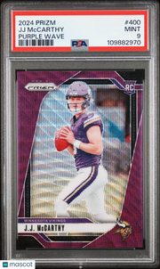2024 Panini Prizm JJ Mccarthy Purple Wave /99 Rookie #400 PSA 9 Vikings