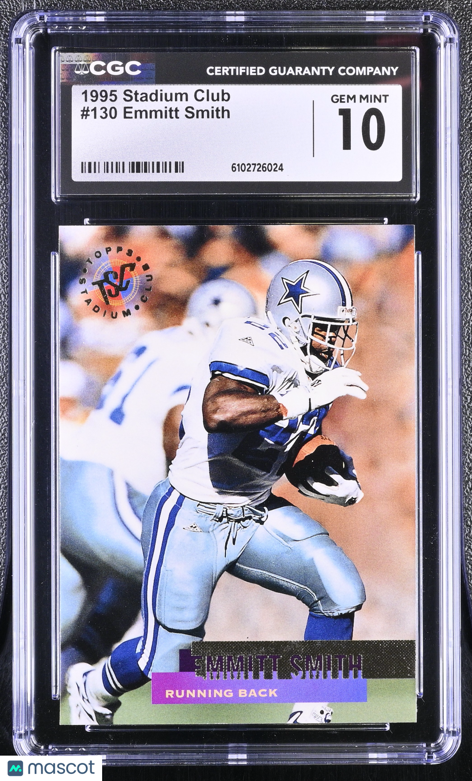 1995 Stadium Club Emmitt Smith #130 CGC 10 Dallas Cowboys