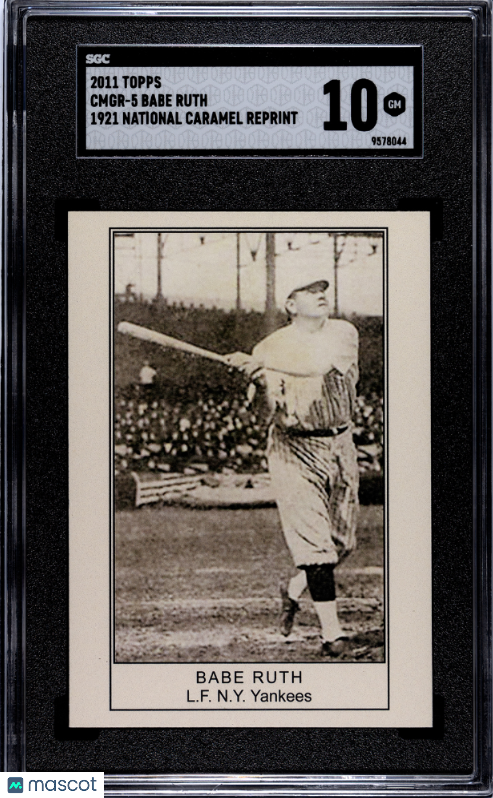 2011 Topps Babe Ruth 1921 National Caramel Reprint #CMGR-5 SGC 10 Yankees