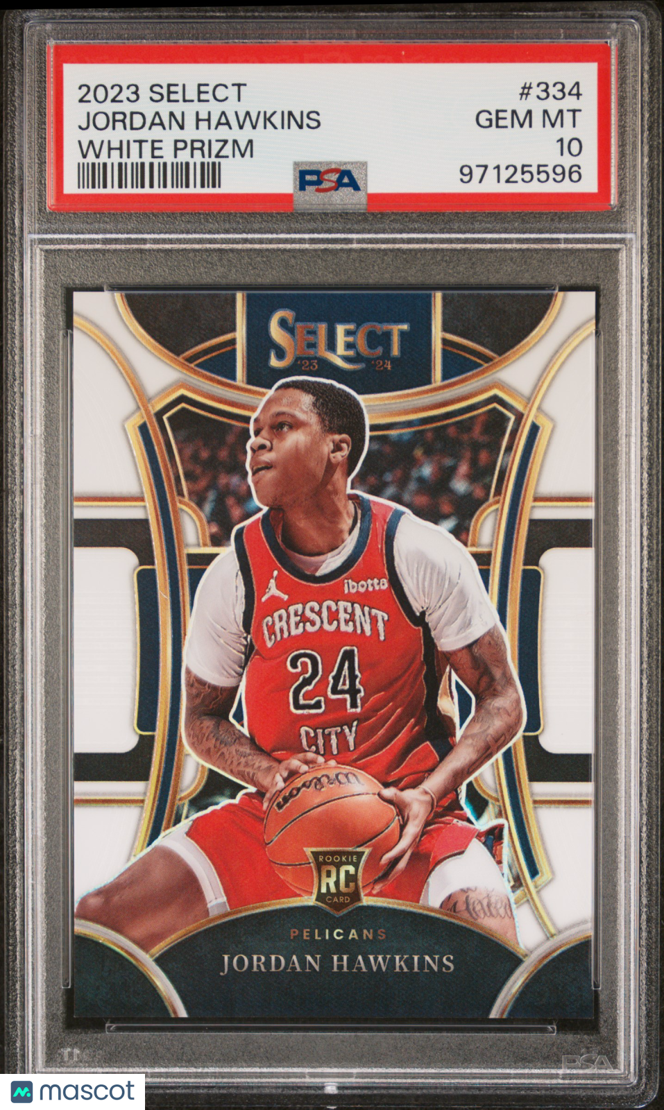 2023 Panini Select Jordan Hawkins White Prizm /149 Rookie #334 PSA 10 Pelicans