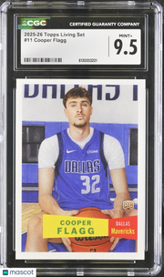 2025-26 Topps Living Set Cooper Flagg Rookie #11 CGC 9.5 Dallas Mavericks