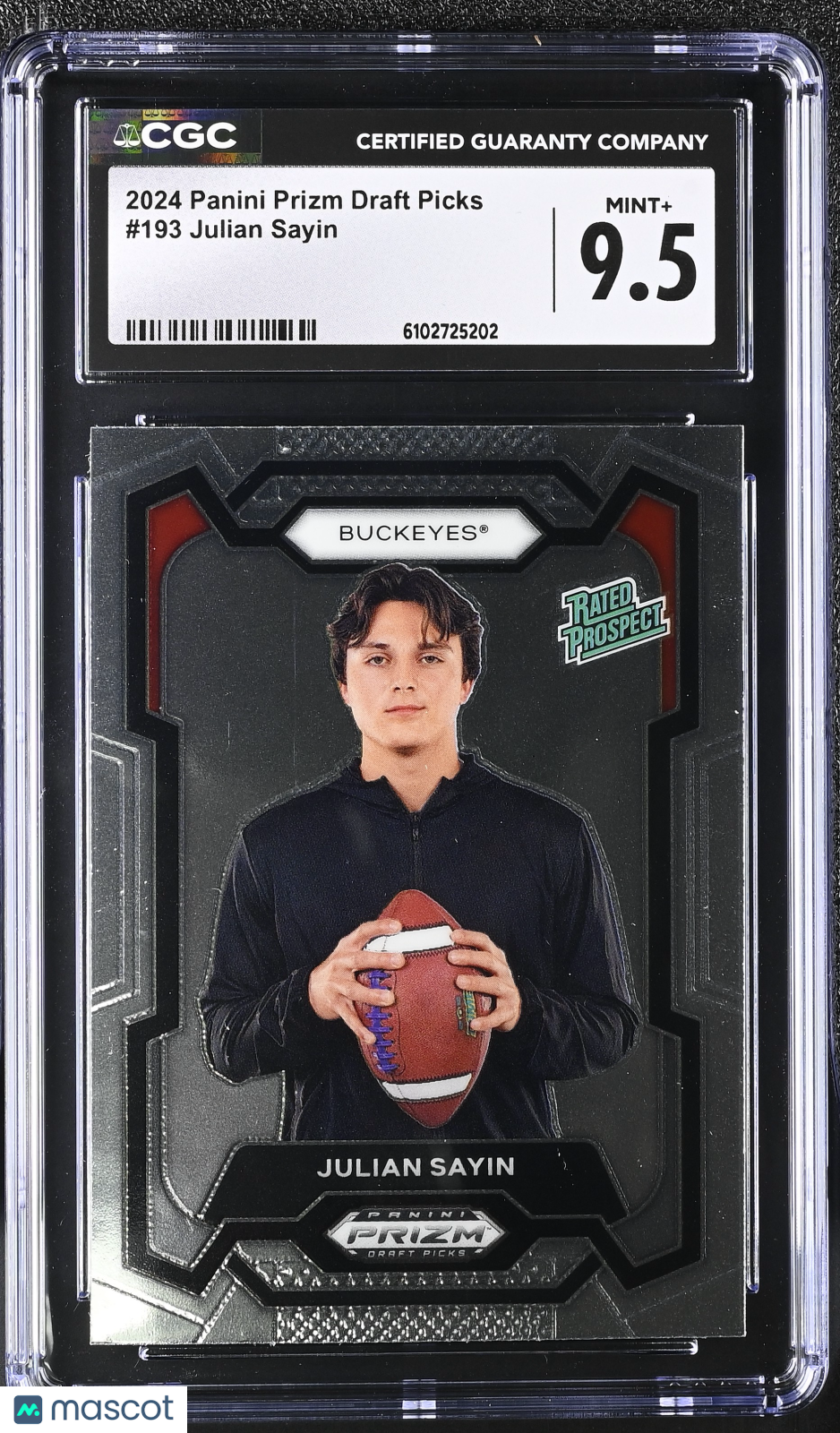 2024 Panini Prizm Draft Picks Julian Sayin Rookie #193 CGC 9.5 Ohio State