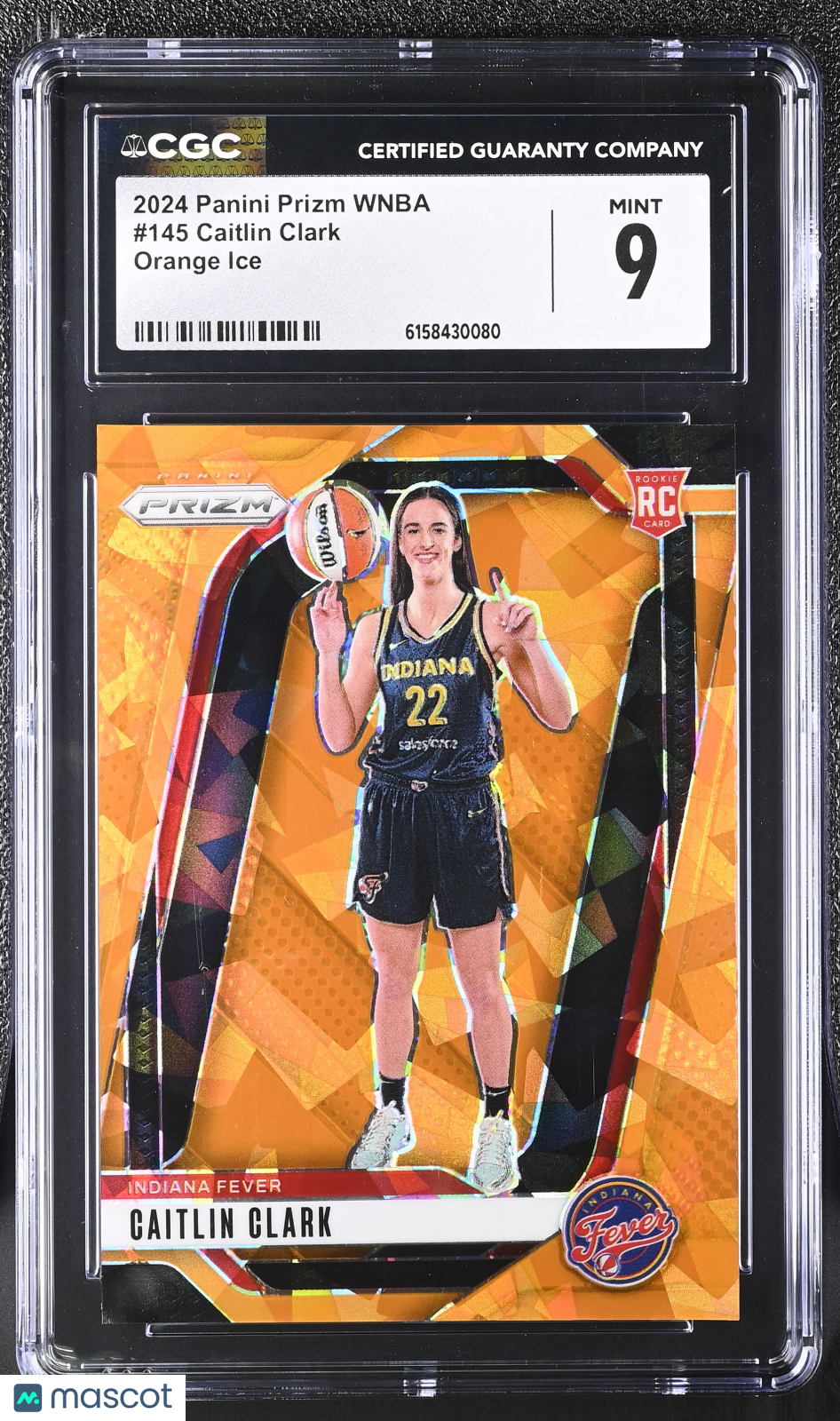 2024 Panini Prizm WNBA Caitlin Clark Orange Ice Rookie #145 CGC 9 Indiana Fever