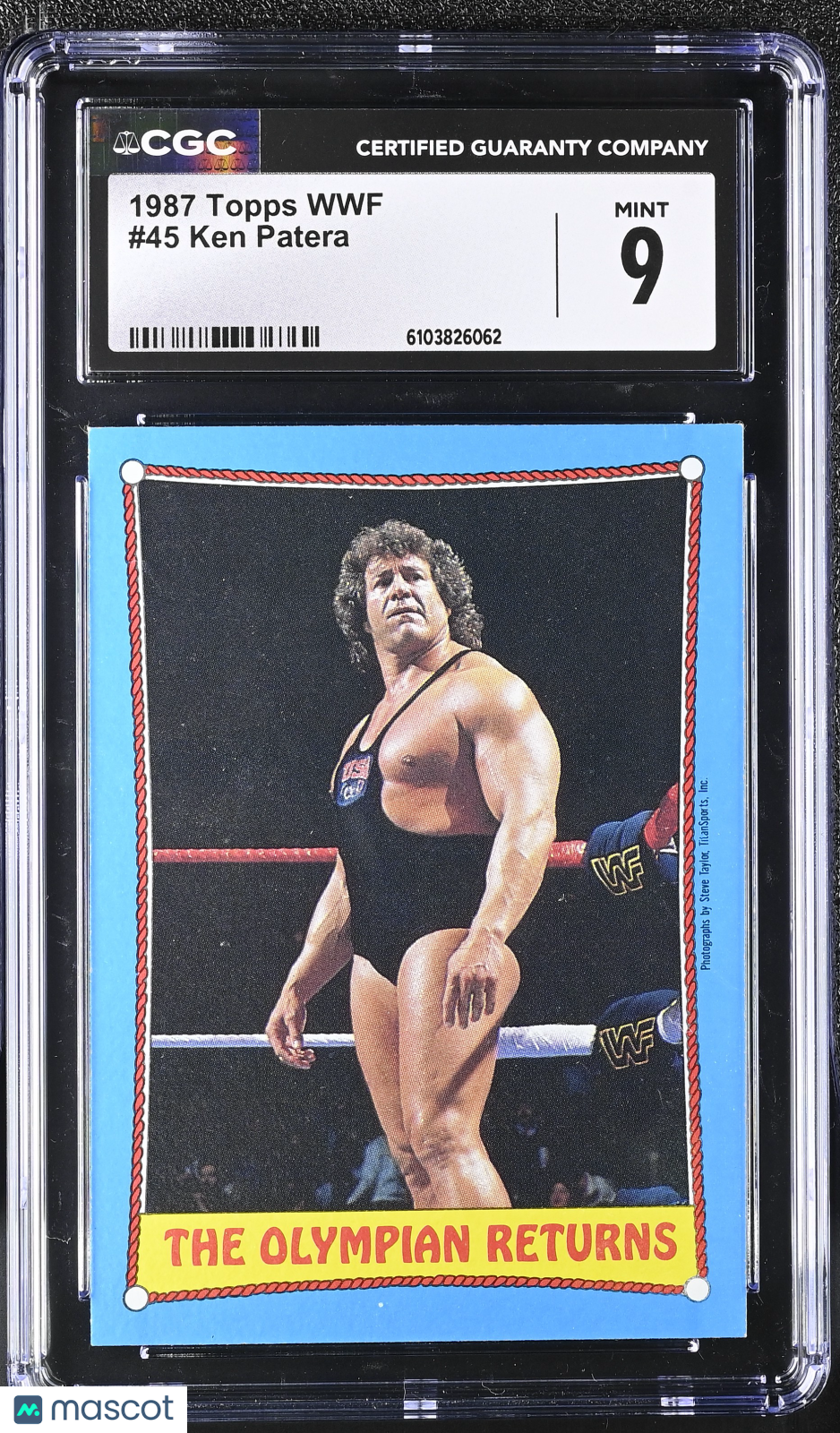 1987 Topps WWF The Olympian Returns Ken Patera #45 CGC 9