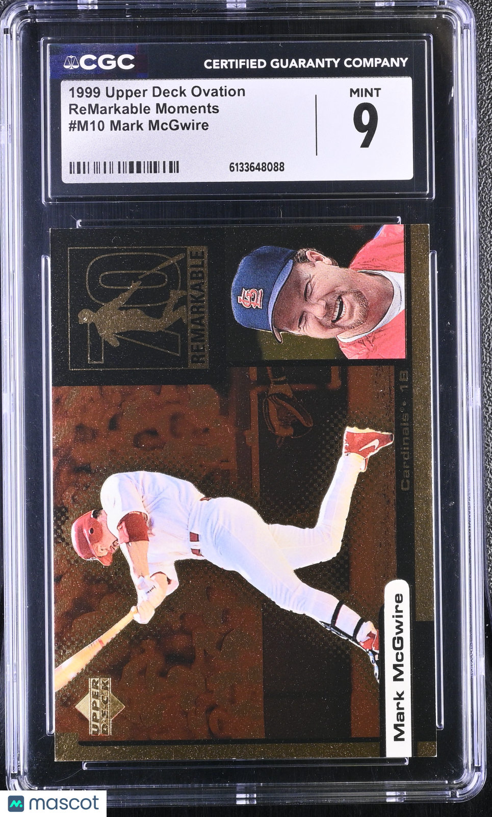 1999 Upper Deck Ovation Mark McGwire ReMarkable Moments #M10 CGC 9 Cardinals