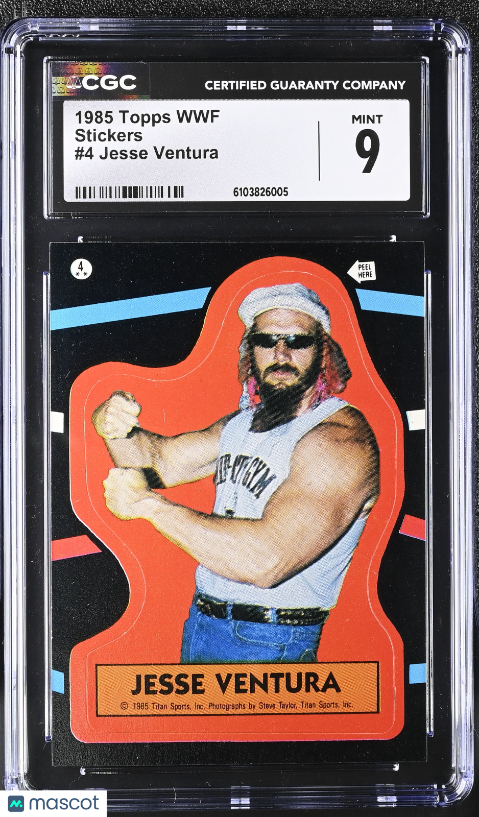 1985 Topps WWF Jesse Ventura Stickers #4 CGC 9