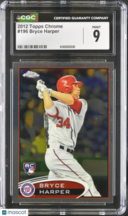 2012 Topps Chrome Bryce Harper Rookie #196 CGC 9 Washington Nationals