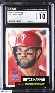 2019 Topps Living Set Bryce Harper #163 CGC 10 Philadelphia Phillies