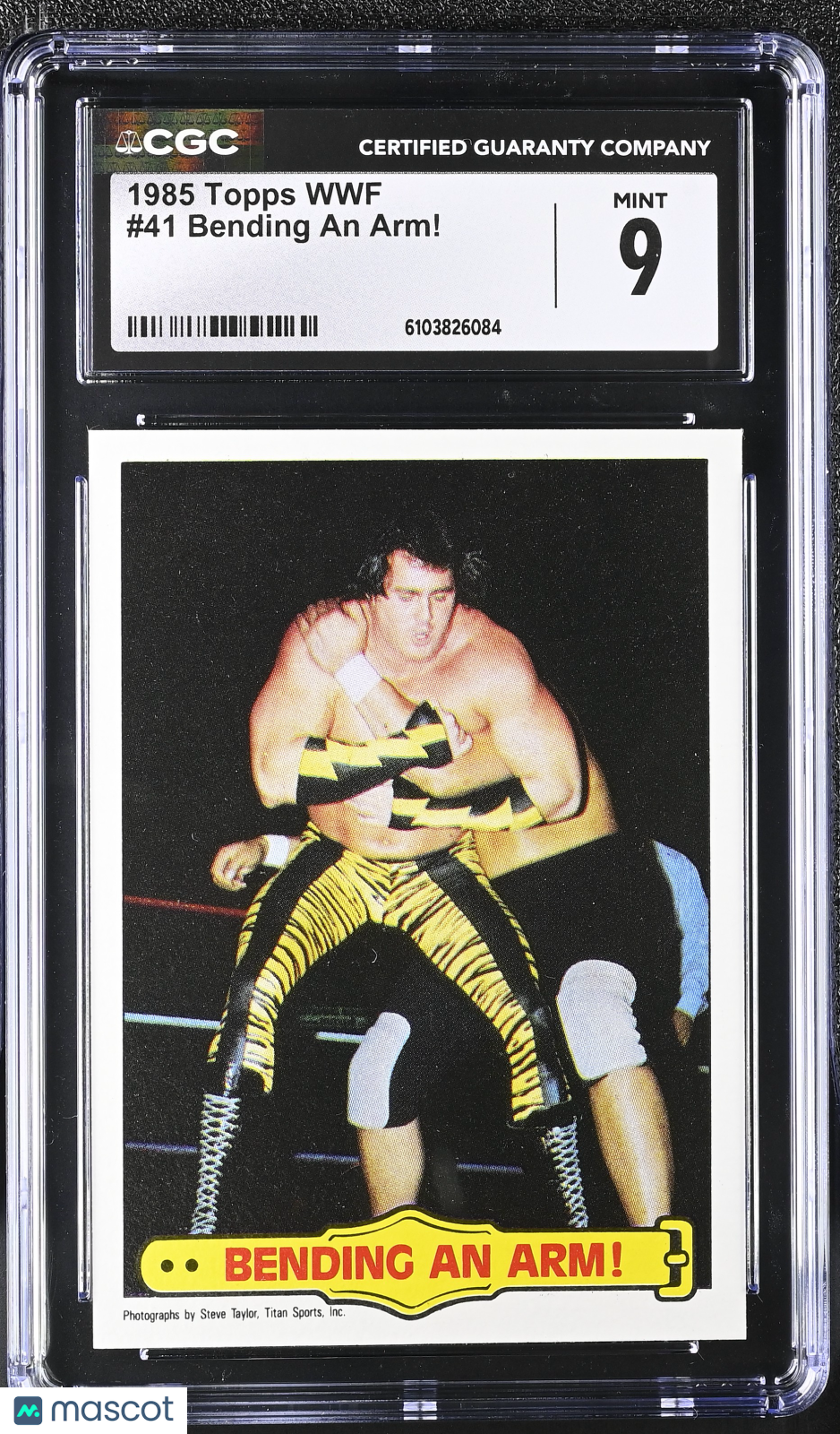 1985 Topps WWF Bending An Arm! #41 CGC 9
