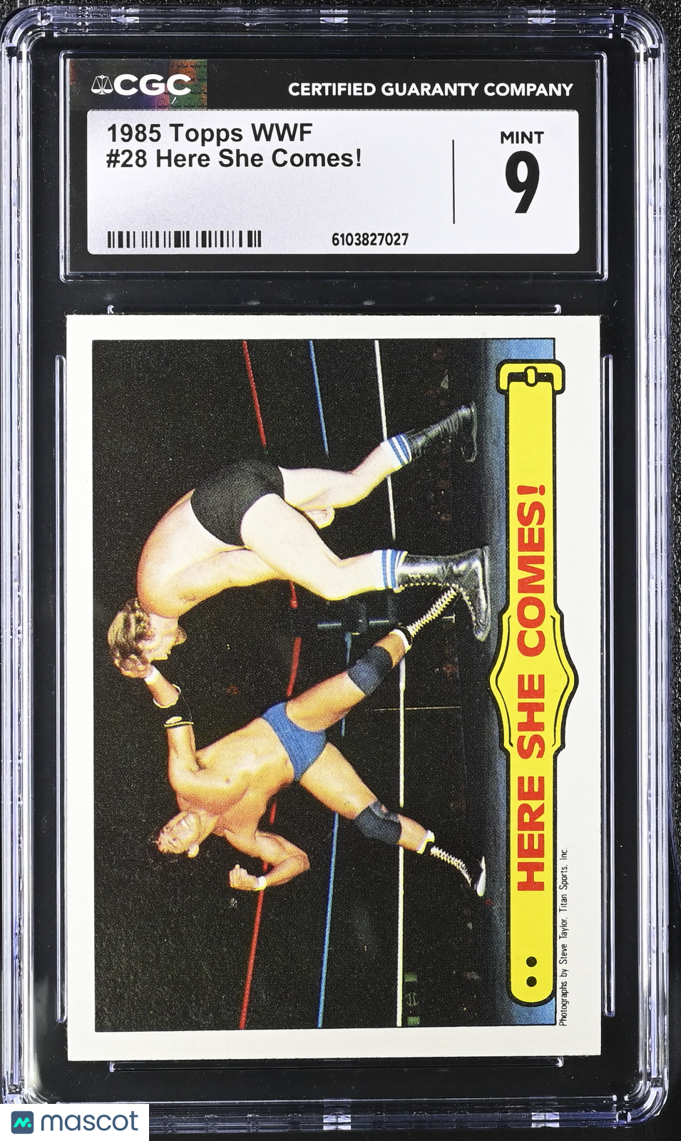 1985 Topps WWF Here She Comes! #28 CGC 9