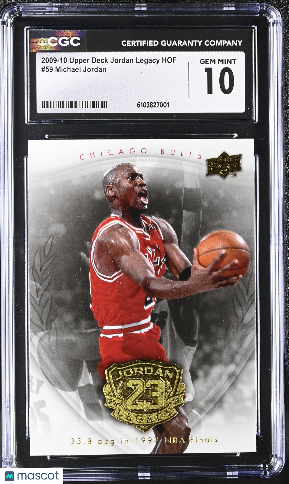 2009-10 Upper Deck Jordan Legacy Hof Michael Jordan #59 CGC 10 Chicago Bulls